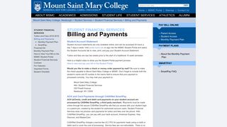 Billing and Payments - Mount Saint Mary College