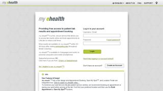 my ehealth™: Log In