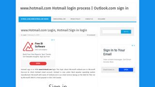 www.Hotmail.com , MSN Hotmail email Login - account sign in