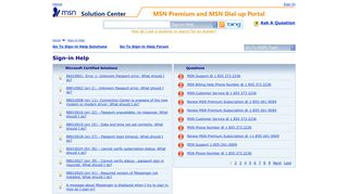 Sign-in Help - MSN Solution Center