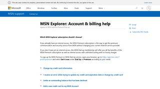 MSN Explorer: Account & billing help - Microsoft Support