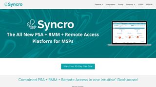Syncro - Combined PSA + RMM + Remote Platform Designed for MSPs