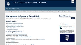 Management Systems Portal Help - UBC Human Resources