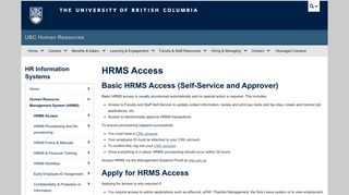 HRMS Access - UBC Human Resources