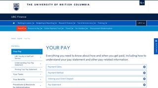 Your Pay | UBC Finance