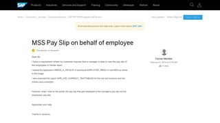 MSS Pay Slip on behalf of employee - archive SAP