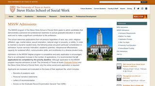 MSSW Admissions – Steve Hicks School of Social Work – University of ...