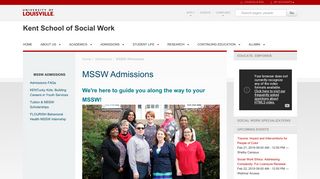 MSSW Admissions — Kent School of Social Work