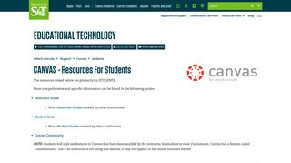 Canvas for Students – Educational Technology | Missouri S&T