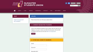 Log In - MSU McMaster Students Union