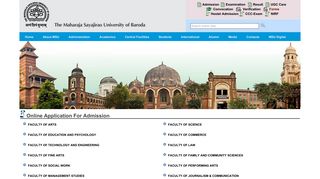 MSU Baroda Admissions - Maharaja Sayajirao University of Baroda