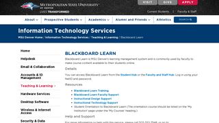 Blackboard Learn | Information Technology Services | MSU Denver