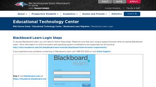 Blackboard Learn Login | Educational Technology Center | MSU Denver