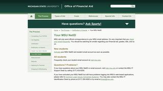 Your MSU NetID | Office of Financial Aid | Michigan State University