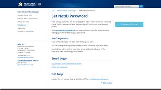 Set NetID Password - MSU Student Email | Montana State University