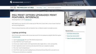 MSU Print offers upgraded print features, interface - Technology at MSU