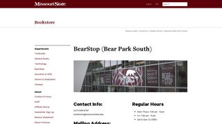 BearStop (Bear Park South) - Bookstore - Missouri State University