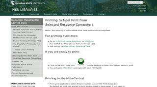 Printing to MSU Print from Selected Resource Computers | MSU ...