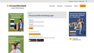 Personal Online Banking Login › Tri Counties Bank