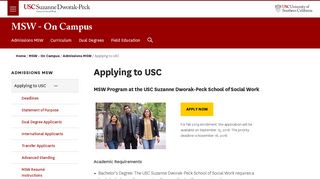 Apply Now | Master in Social Work (MSW) - USC Suzanne Dworak ...
