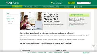 Electronic Statements & Notices - Banking | M&T Bank
