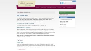 Online Service Center | Residents | City of Mt. Pleasant, Michigan
