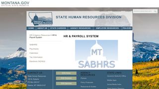 HR & Payroll System - the State Human Resources Division - Montana ...