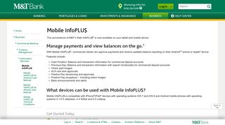 Mobile InfoPLU$ - Business | M&T Bank