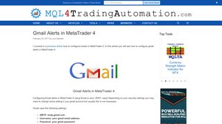 Gmail Alerts in MetaTrader 4 - MQL4 Trading Automation