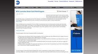 MTA | news | MTA Launches Smart Card Pilot Program