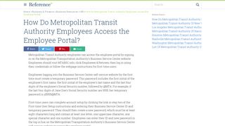 How Do Metropolitan Transit Authority Employees Access the ...