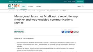 Messagenet launches Mtalk.net, a revolutionary mobile- and web ...