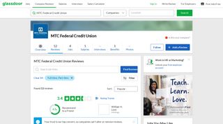MTC Federal Credit Union Reviews | Glassdoor