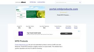 Portal.mtdproducts.com website. MTD Products.
