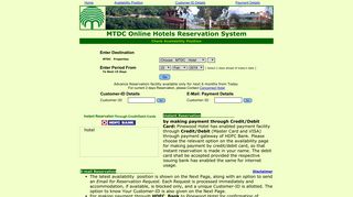 MTDC - Online Hotels Reservation System