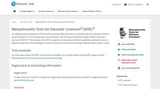 Massachusetts Tests for Educator Licensure (MTEL) :: Pearson VUE