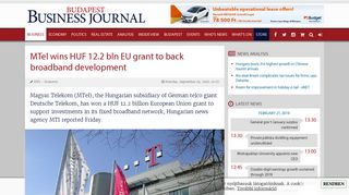 MTel wins HUF 12.2 bln EU grant to back broadband development ...