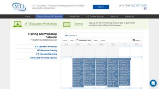 Training and Workshop Calendar - MTI Education
