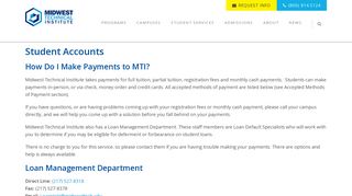 Student Accounts - Midwest Technical Institute