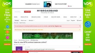 How to view MTN contract balances online? | MyBroadband