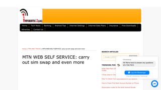 MTN WEB SELF SERVICE: carry out sim swap and even more ...