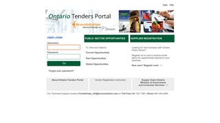 Ontario Tenders Portal - Login Page - BravoSolution