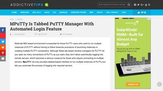 MPuTTy Is Tabbed PuTTY Manager With Automated Login Feature