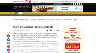 sistema shyam telecom ltd: rcom-mts merger hits customers | Kolkata ...