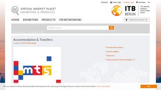 Accommodation & Transfers: MTS Globe Spain - ITB Berlin - Product