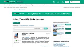 HolidayTaxis/ MTS Globe transfers - Lanzarote Forum - TripAdvisor