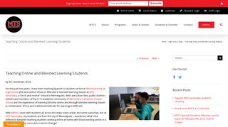 Teaching Online and Blended Learning Students - MTS Secondary