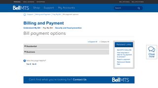 Bill payment options | MTS