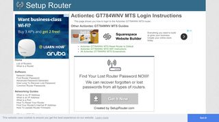 How to Login to the Actiontec GT784WNV MTS - SetupRouter