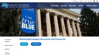 Password Change | Middle Tennessee State University